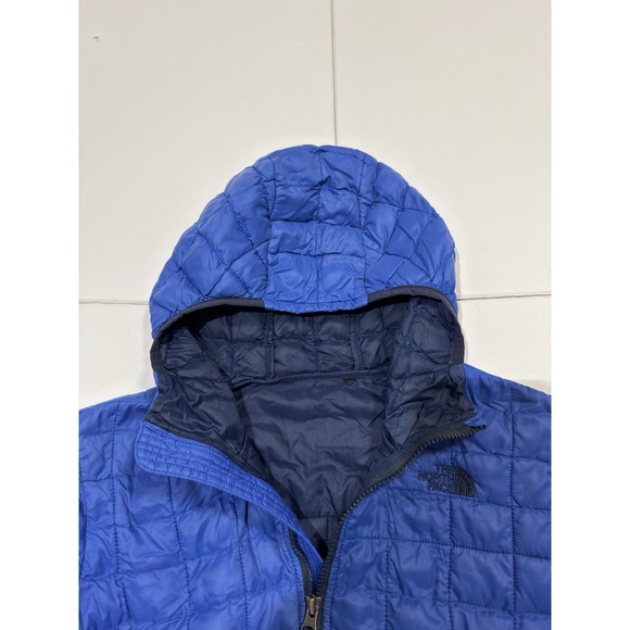 The North Face Women's Thermoball Hooded Jacket Coat Size S Quilted Puffer Blue - Picture 5 of 15